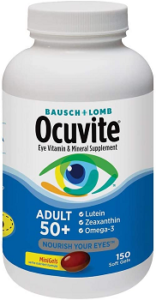 Bausch + Lomb Ocuvite Adult 50+ Vitamin & Mineral Supplement with Lutein, Zeaxanthin, and Omega-3, Soft Gels (150 Count)