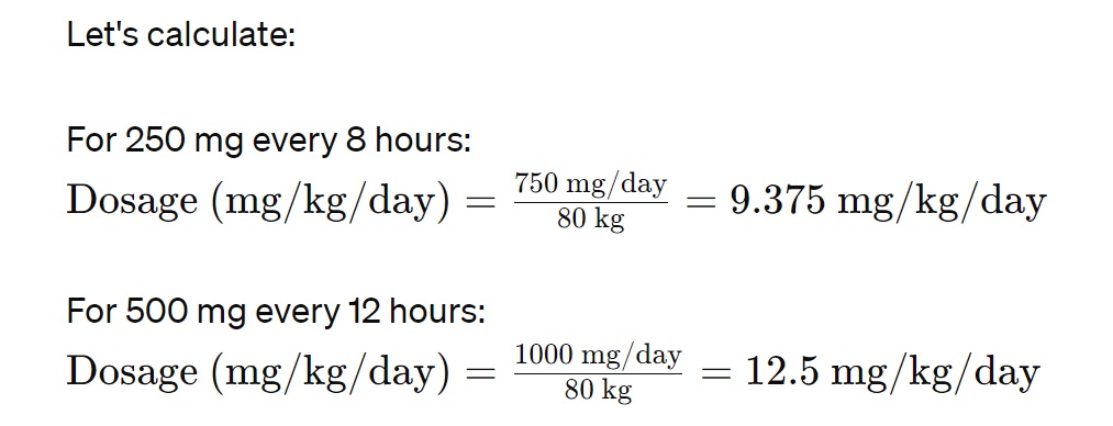 Amoxicillin Dosage Calculator