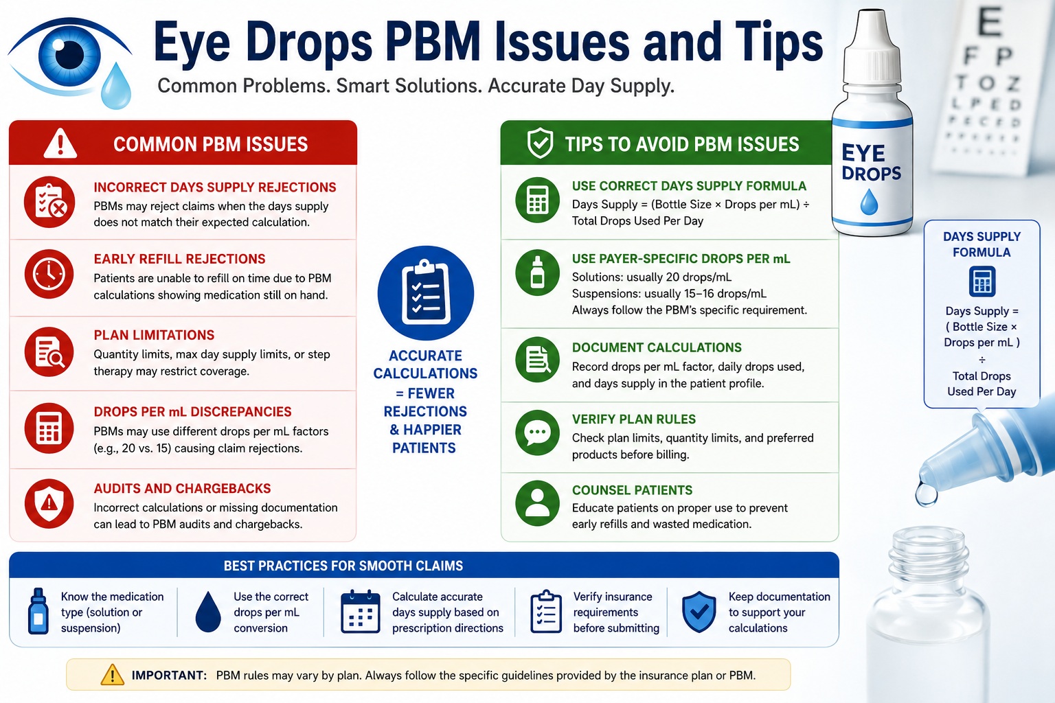 Eye Drop Days Supply PBM Billing Tips - Avoid Insurance Claim Rejections